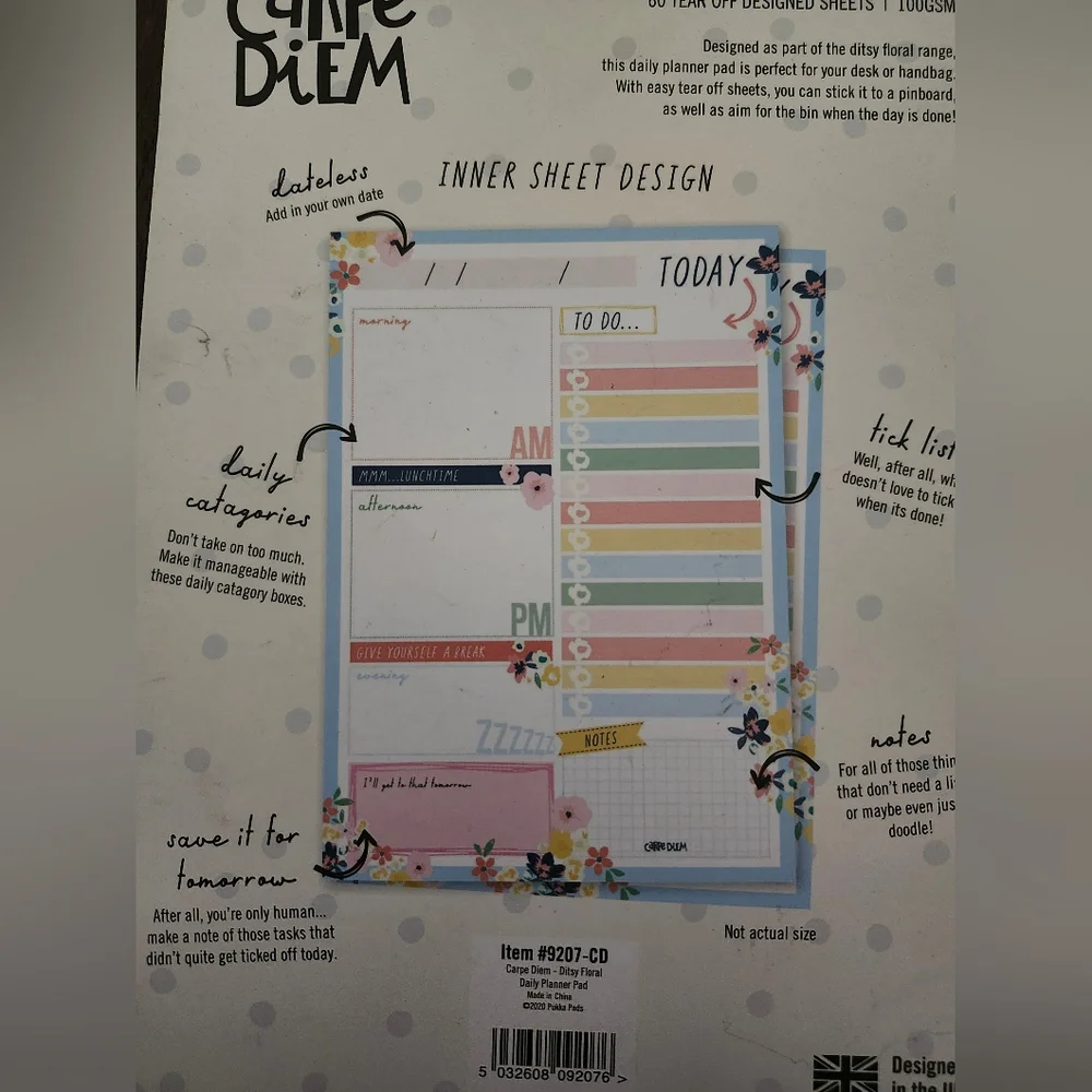 Floral A5 Daily Planner Notepad